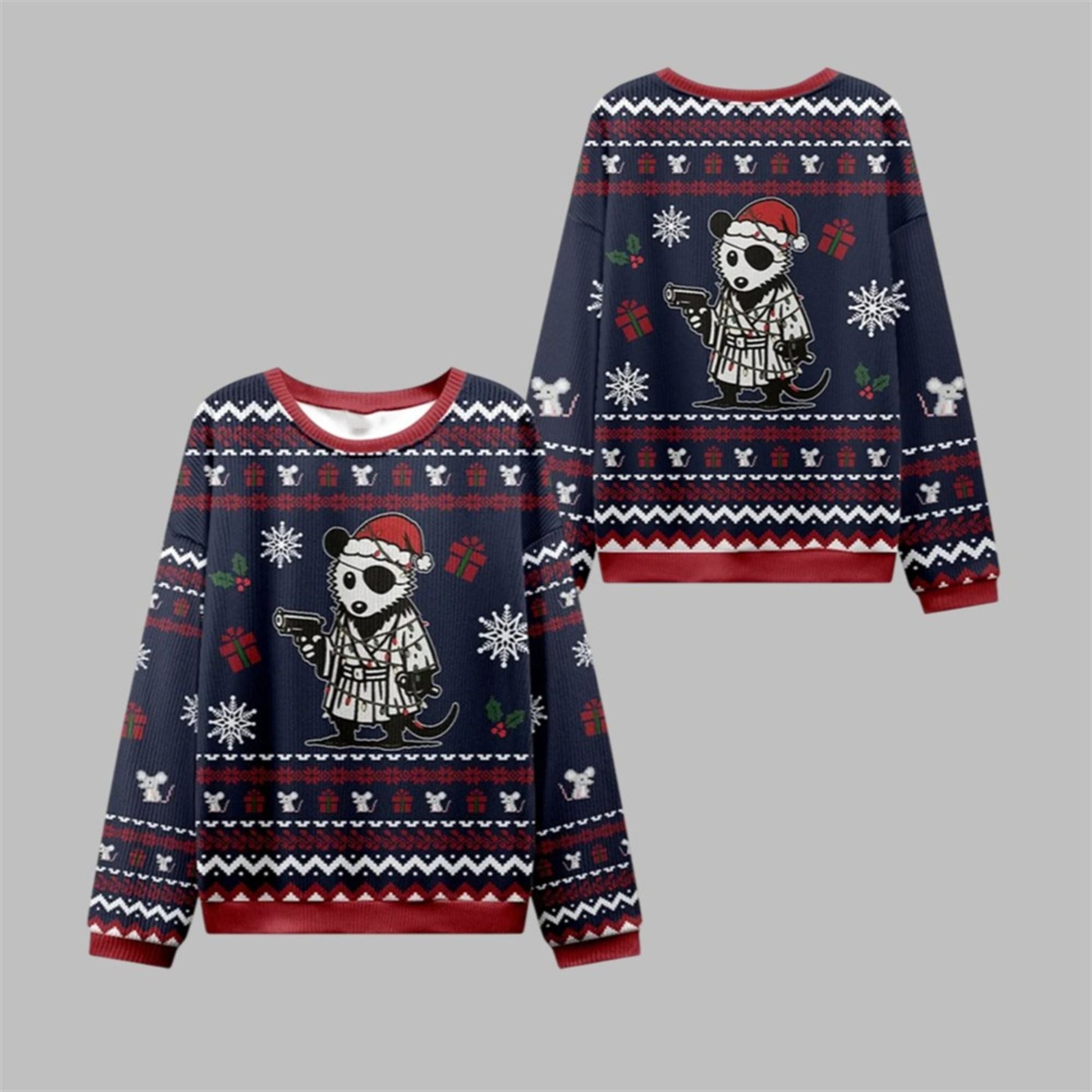 2026 Christmas Possum Samurai Ugly Sweater - Moonbestprint