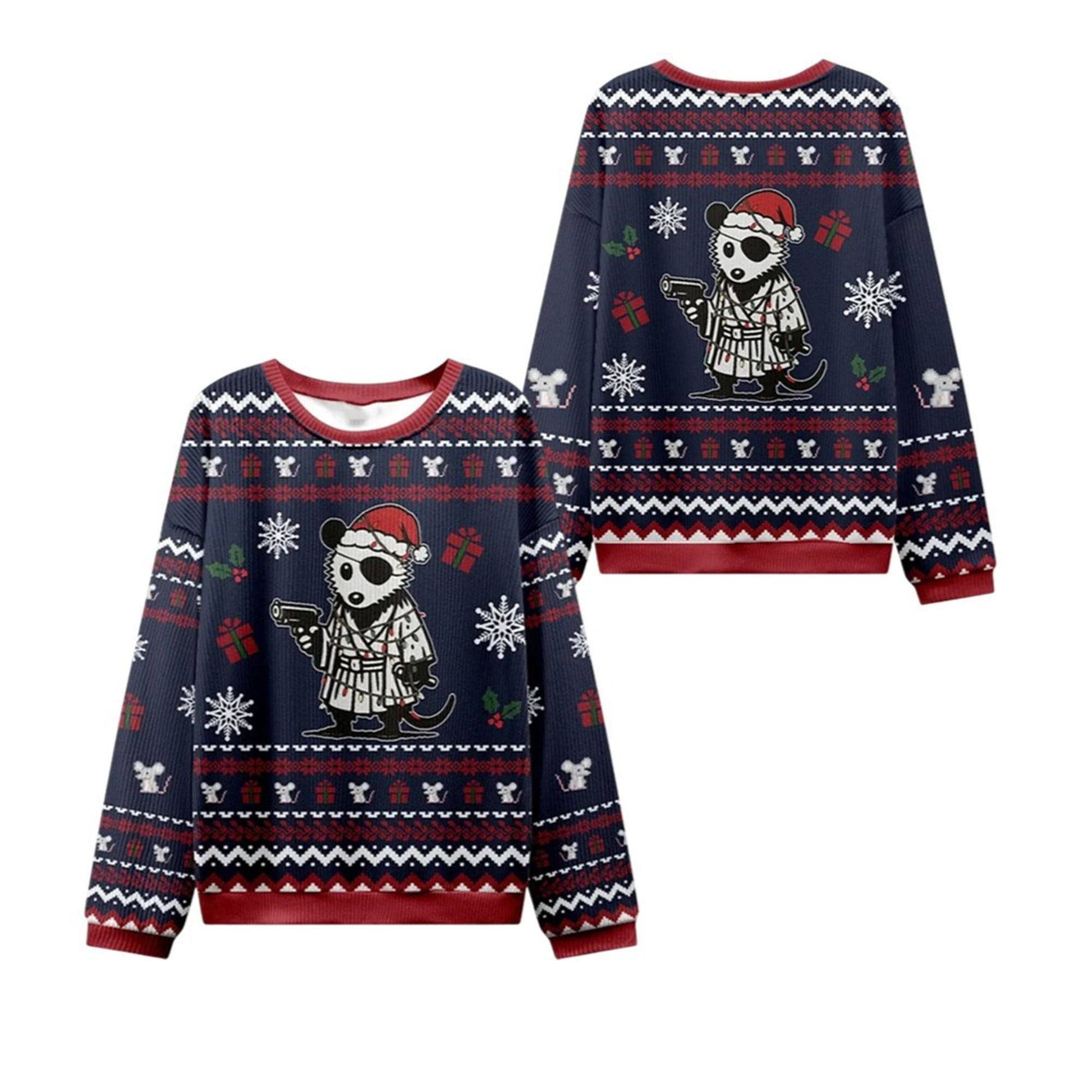 2026 Christmas Possum Samurai Ugly Sweater - Moonbestprint
