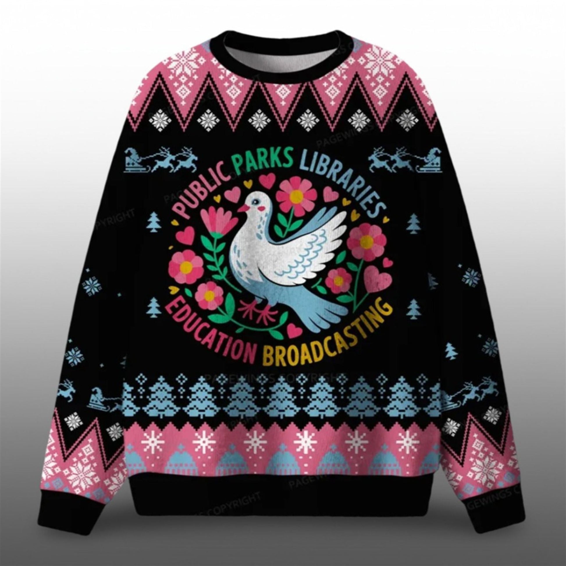 2026 Christmas Public Parks Libraries Education Broadcasting Ugly Sweater - Moonbestprint