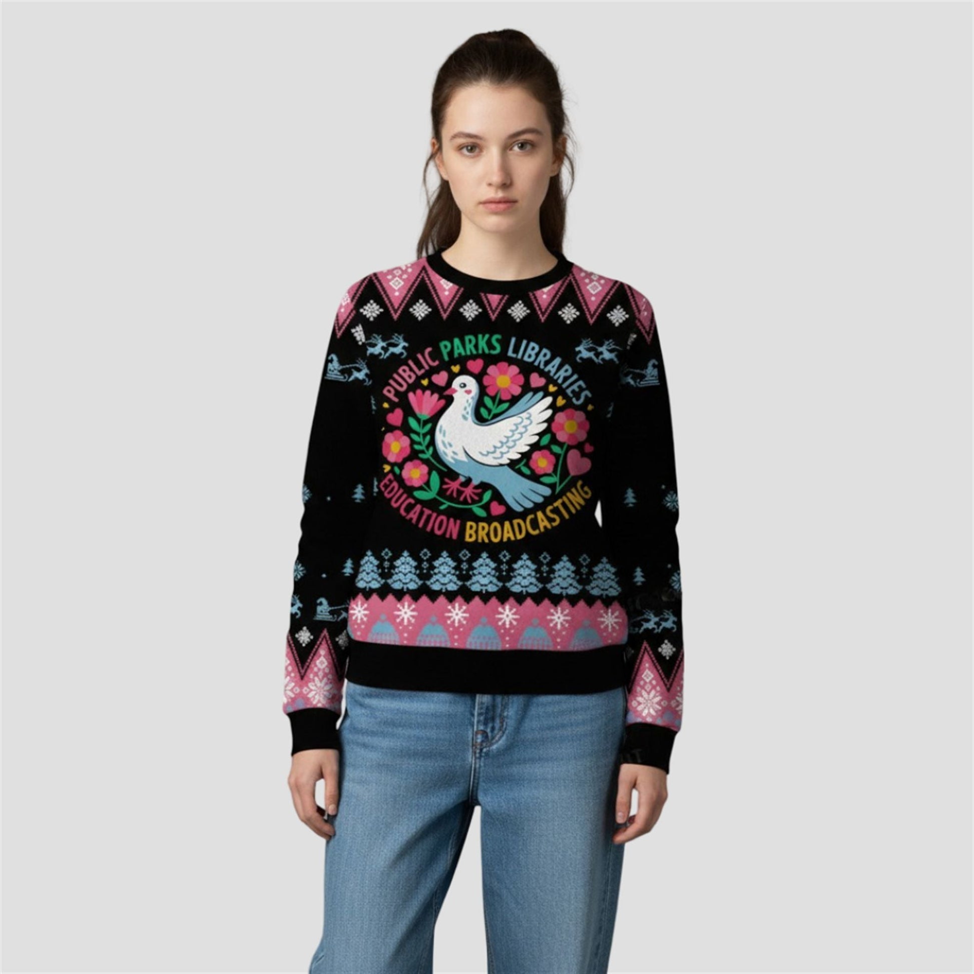 2026 Christmas Public Parks Libraries Education Broadcasting Ugly Sweater - Moonbestprint