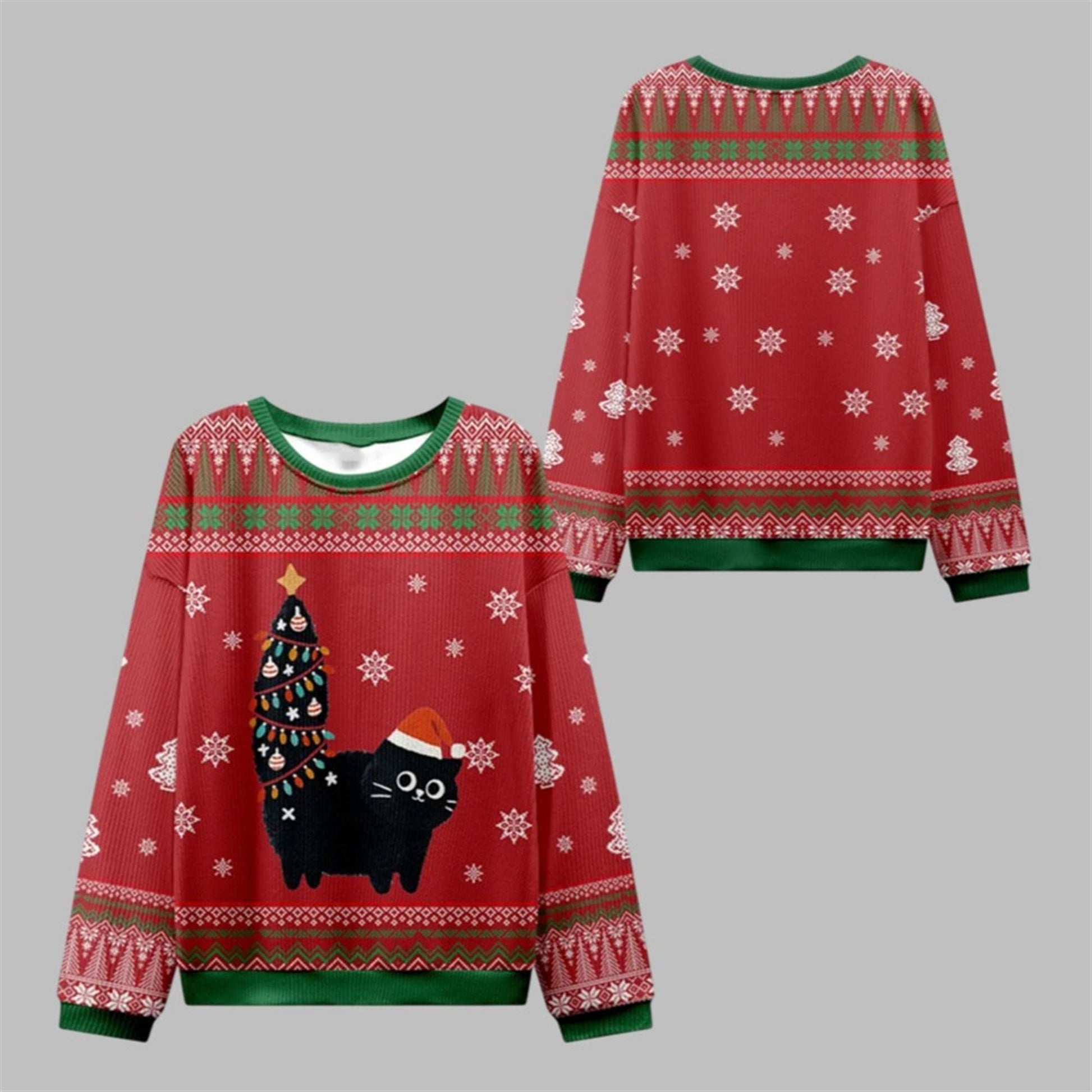 2026 Christmas Purrfectly Festive Cat Ugly Sweater - Moonbestprint
