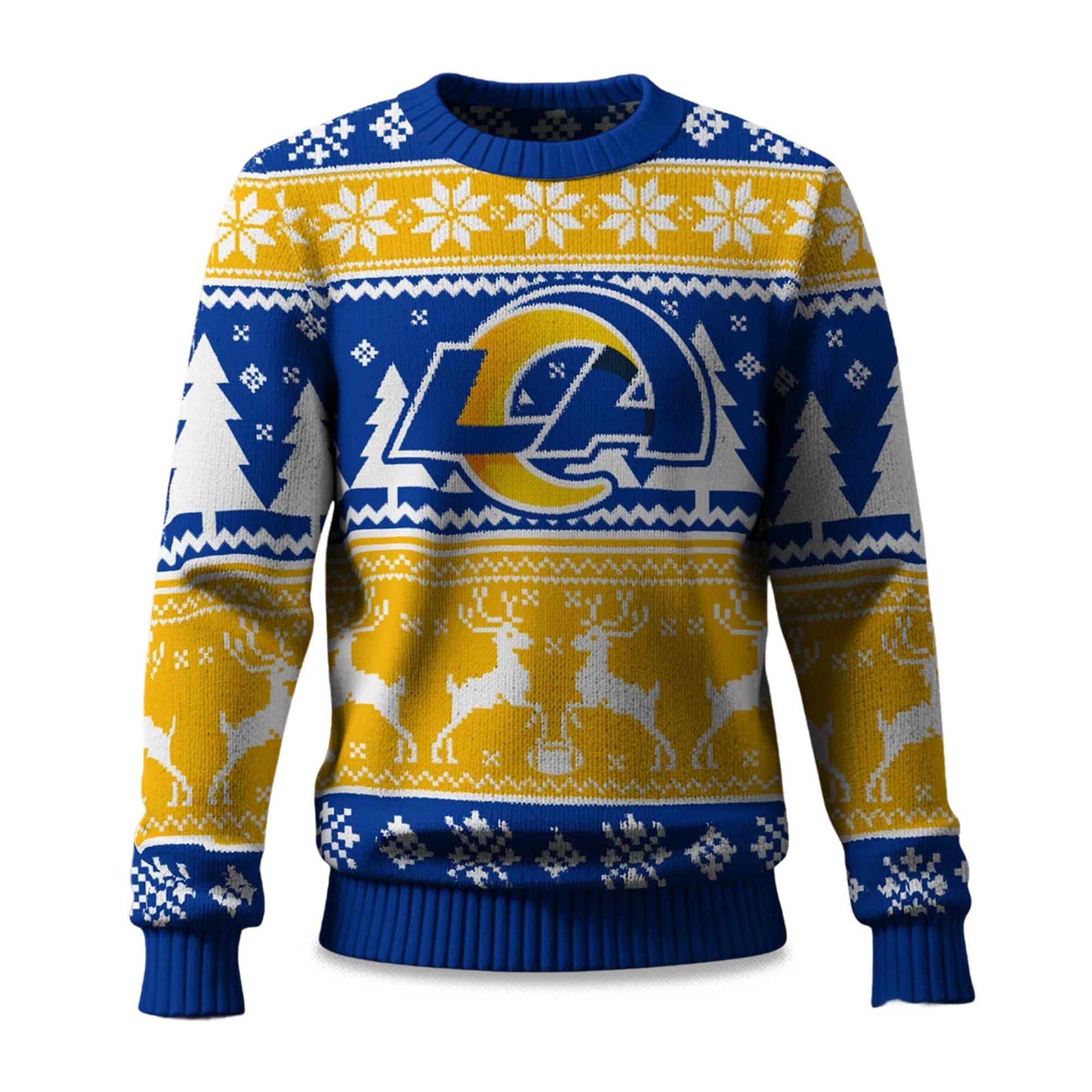 2025 Christmas Rams Reindeer Football Ugly Sweater – Moonbestprint