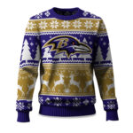 2025 Christmas Ravens Reindeer Football Ugly Sweater – Moonbestprint