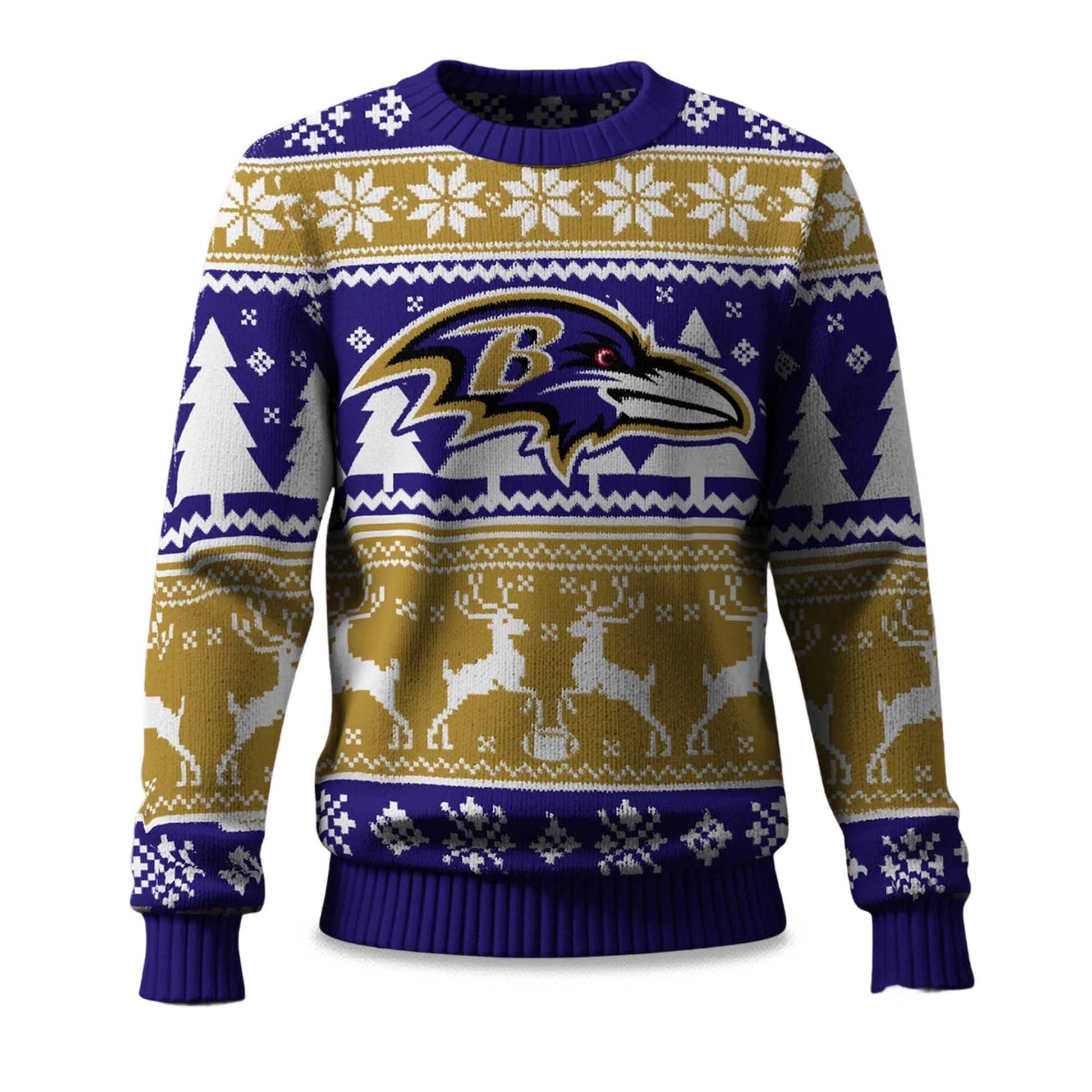 2025 Christmas Ravens Reindeer Football Ugly Sweater – Moonbestprint