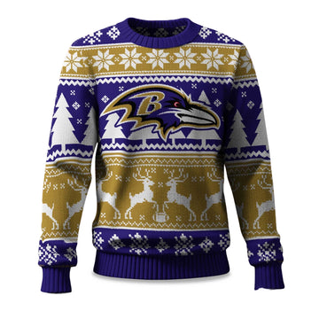 2025 Christmas Ravens Reindeer Football Ugly Sweater – Moonbestprint