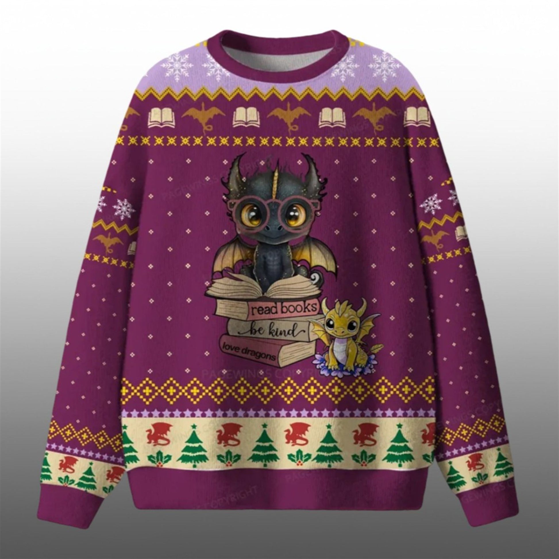 2026 Christmas Read Books Be Kind Ugly Sweater - Moonbestprint