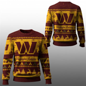 2026 Christmas Redskins Festive Reindeer Tree Ugly Sweater - Moonbestprint