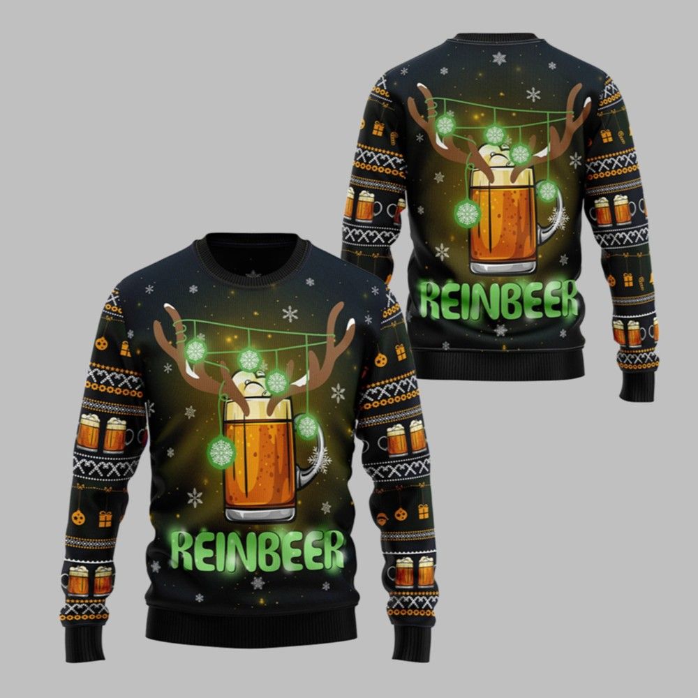 2026 Christmas Reinbeer Awesome Ugly Christmas Sweater - Moonbestprint