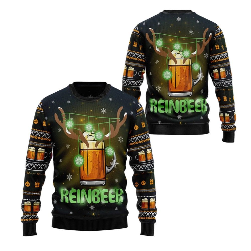2026 Christmas Reinbeer Awesome Ugly Christmas Sweater - Moonbestprint