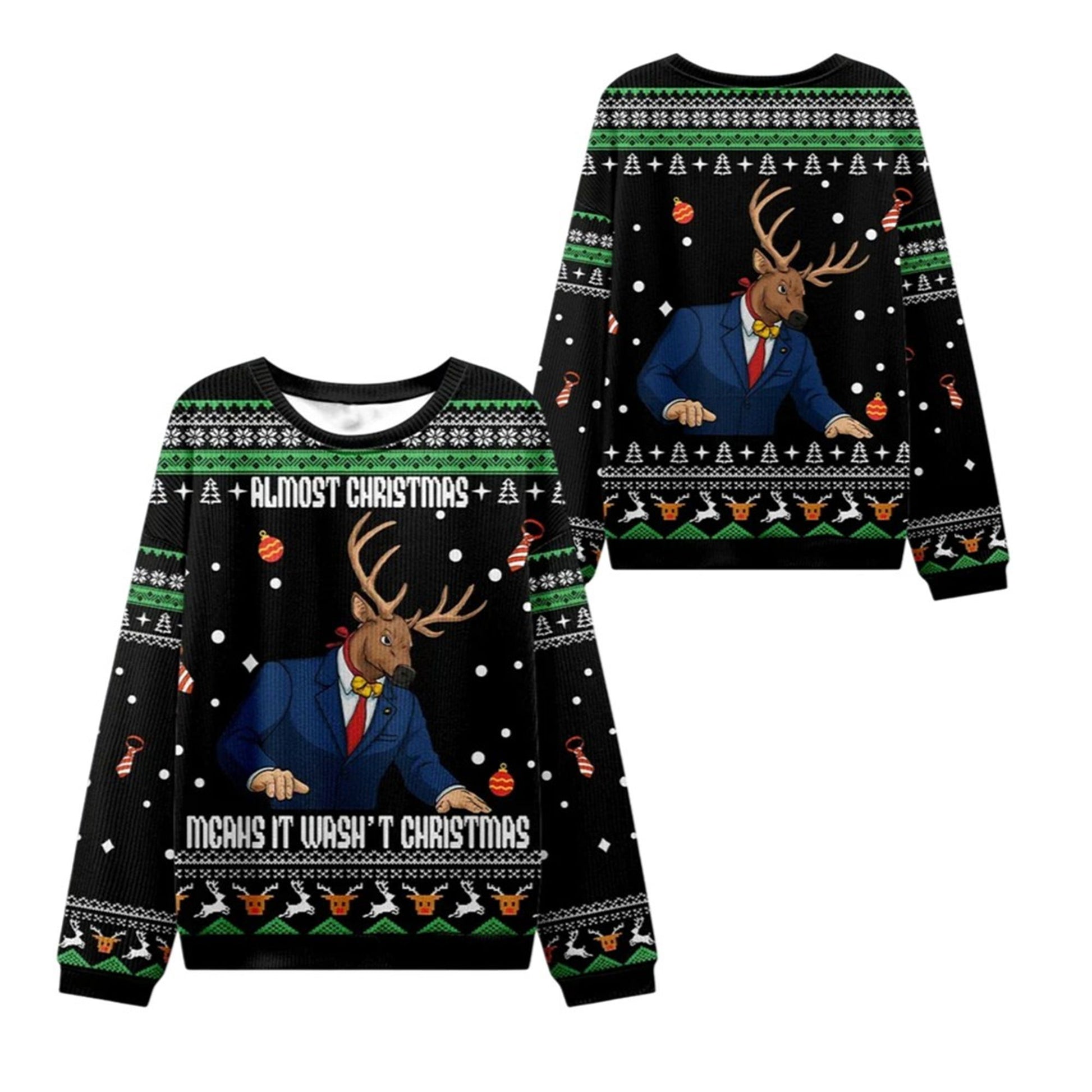 2026 Christmas Reindeer Man Ugly Christmas Sweater - Moonbestprint