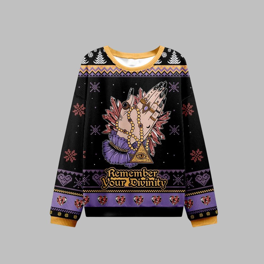 2026 Christmas Remember Your Divinity Ugly Christmas Sweater - Moonbestprint