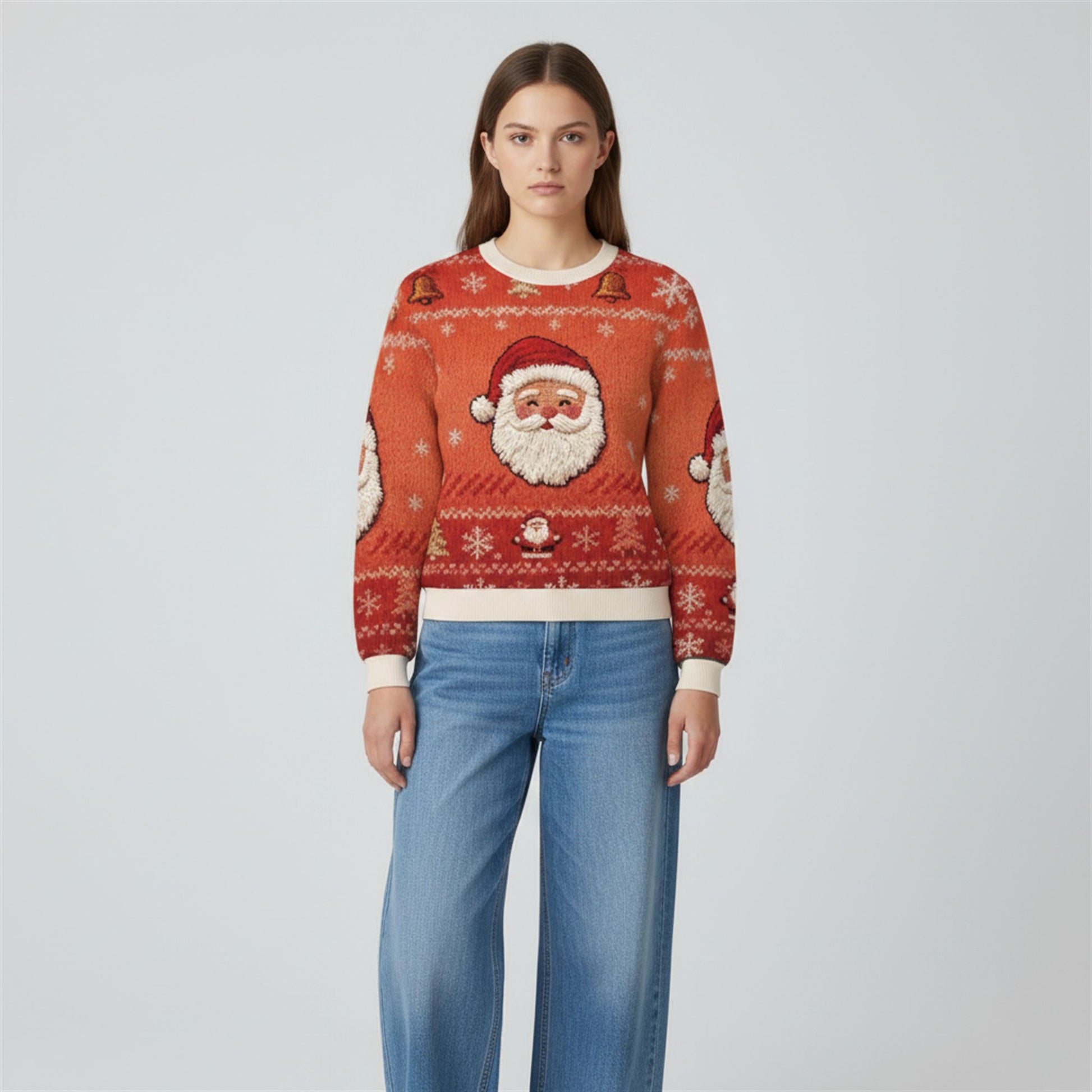 2026 Christmas Retro Realistic Santa Ugly Sweater - Moonbestprint