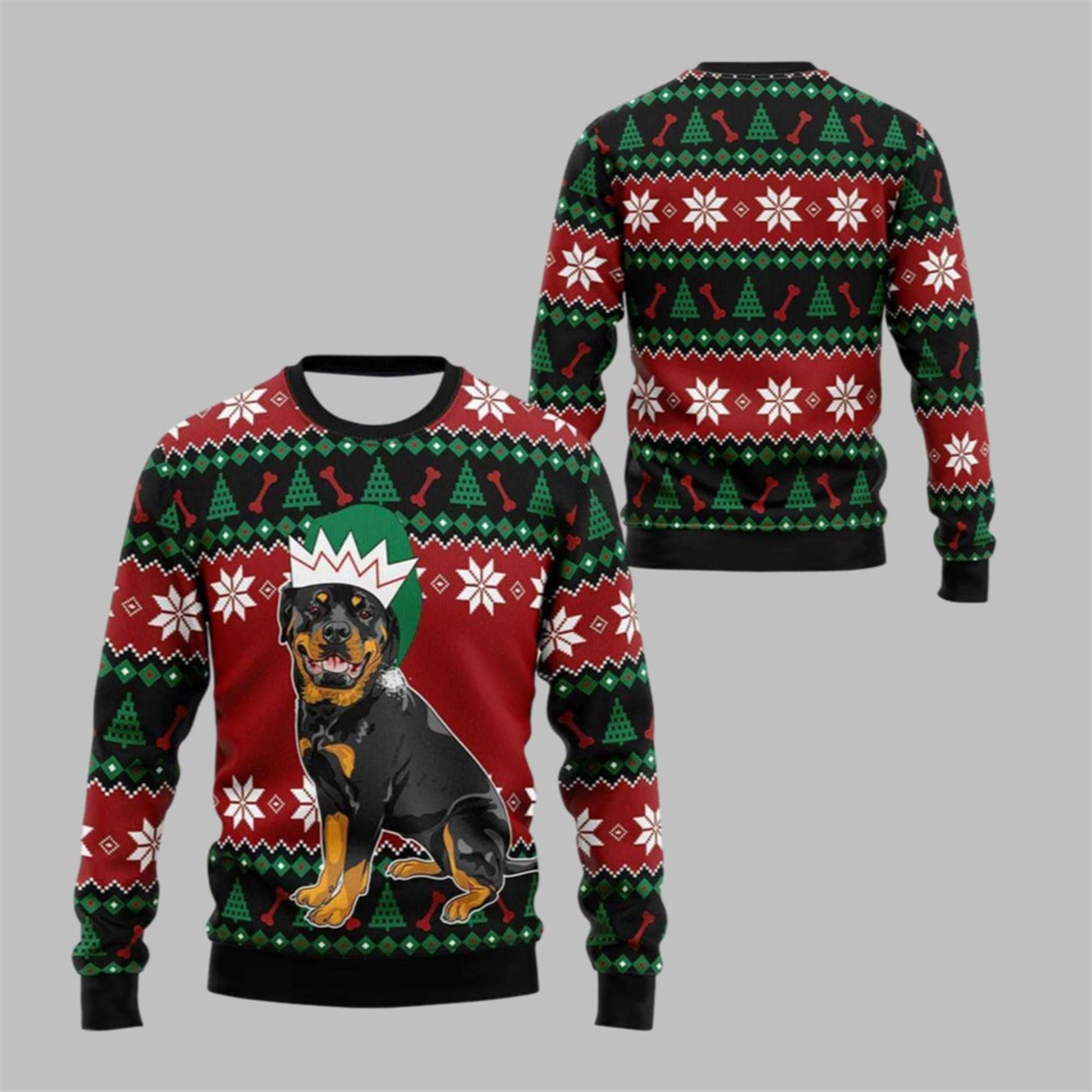 2026 Christmas Rottweiler Ugly Christmas Sweater - Moonbestprint