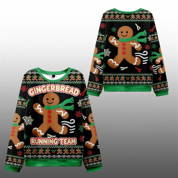2026 Christmas Running Gingerbread Man Ugly Sweater - Moonbestprint
