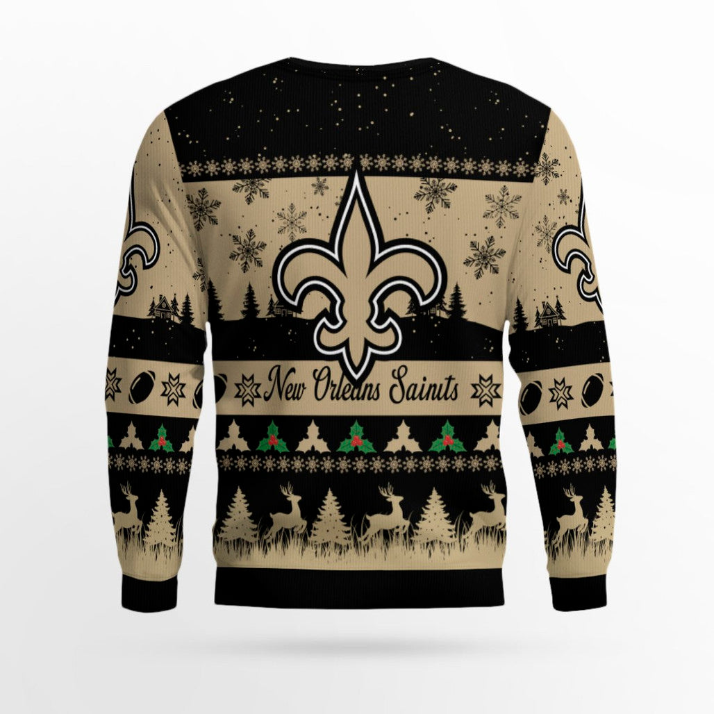 2025 Christmas Saints Festive Reindeer Tree Ugly Sweater – Moonbestprint