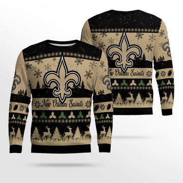 2025 Christmas Saints Festive Reindeer Tree Ugly Sweater – Moonbestprint