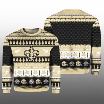 2026 Christmas Saints Football Ugly Sweater - Moonbestprint