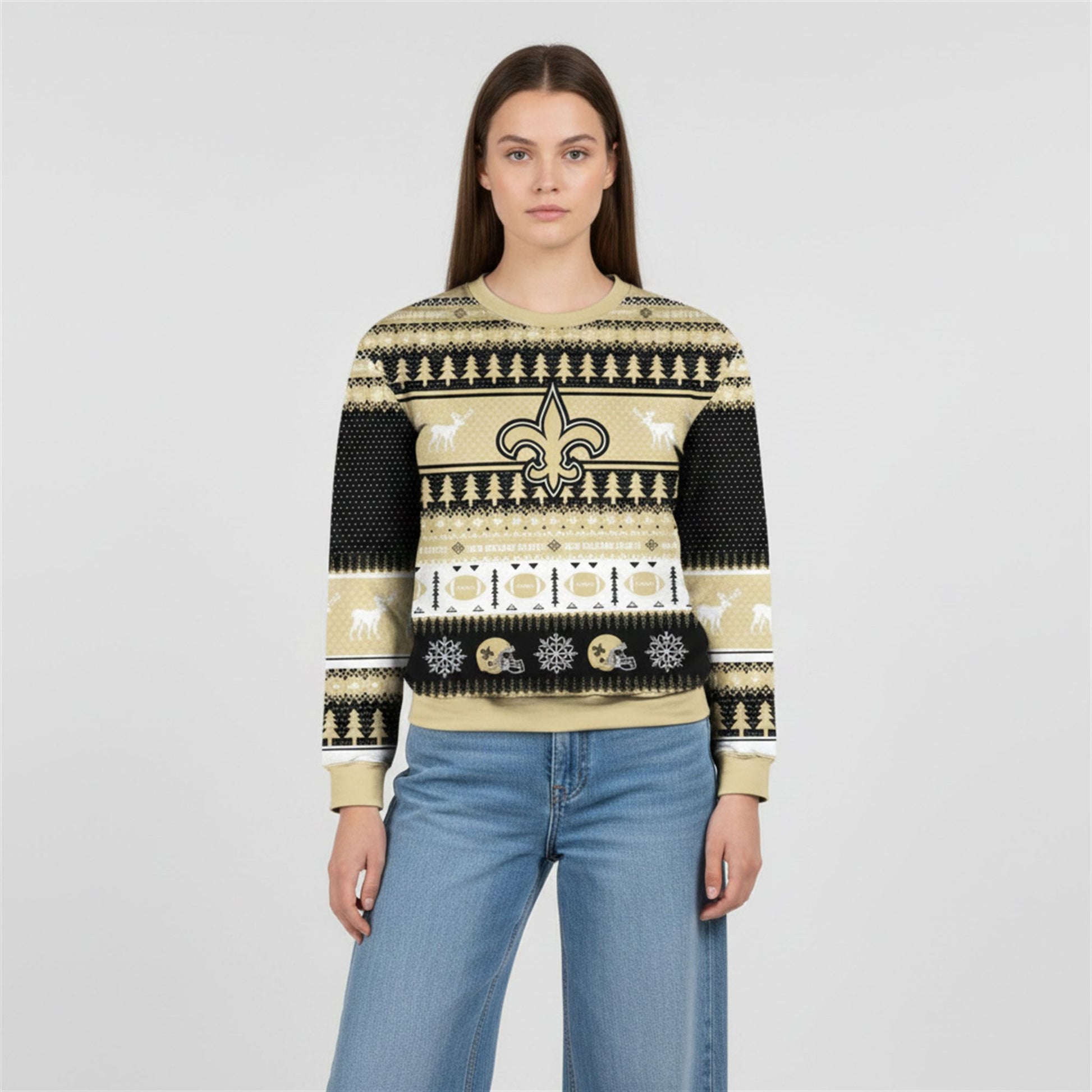 2026 Christmas Saints Football Ugly Sweater - Moonbestprint