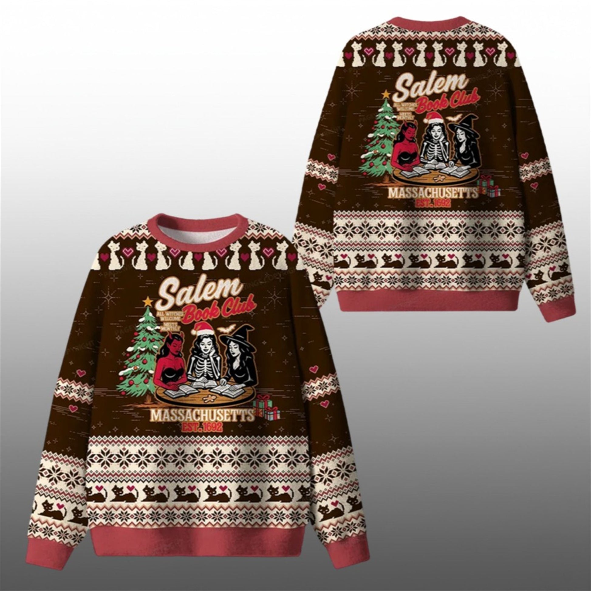 2026 Christmas Salem Book Club Library Ugly Sweater - Moonbestprint