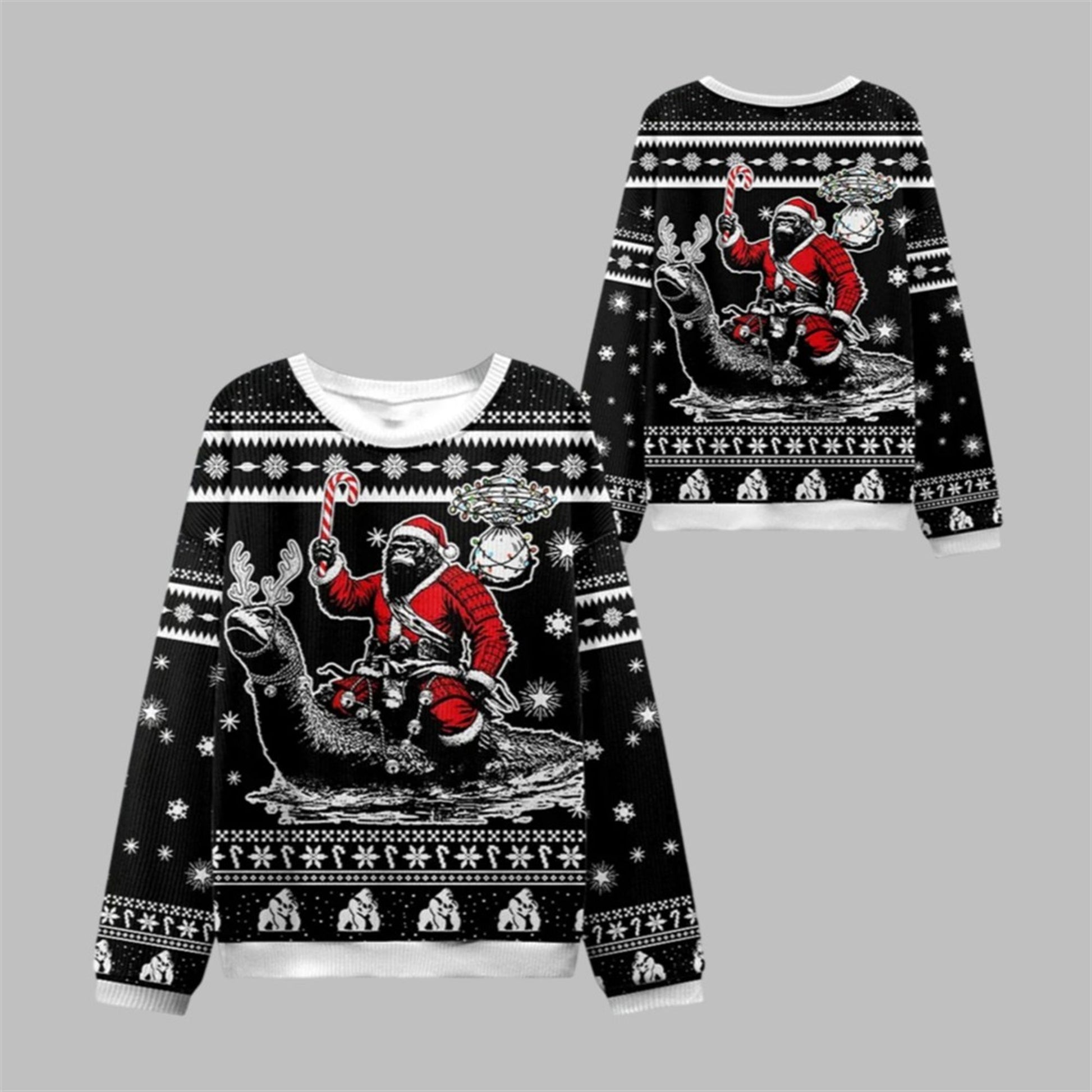 2026 Christmas Samurai Bigfoot Ugly Sweater - Moonbestprint