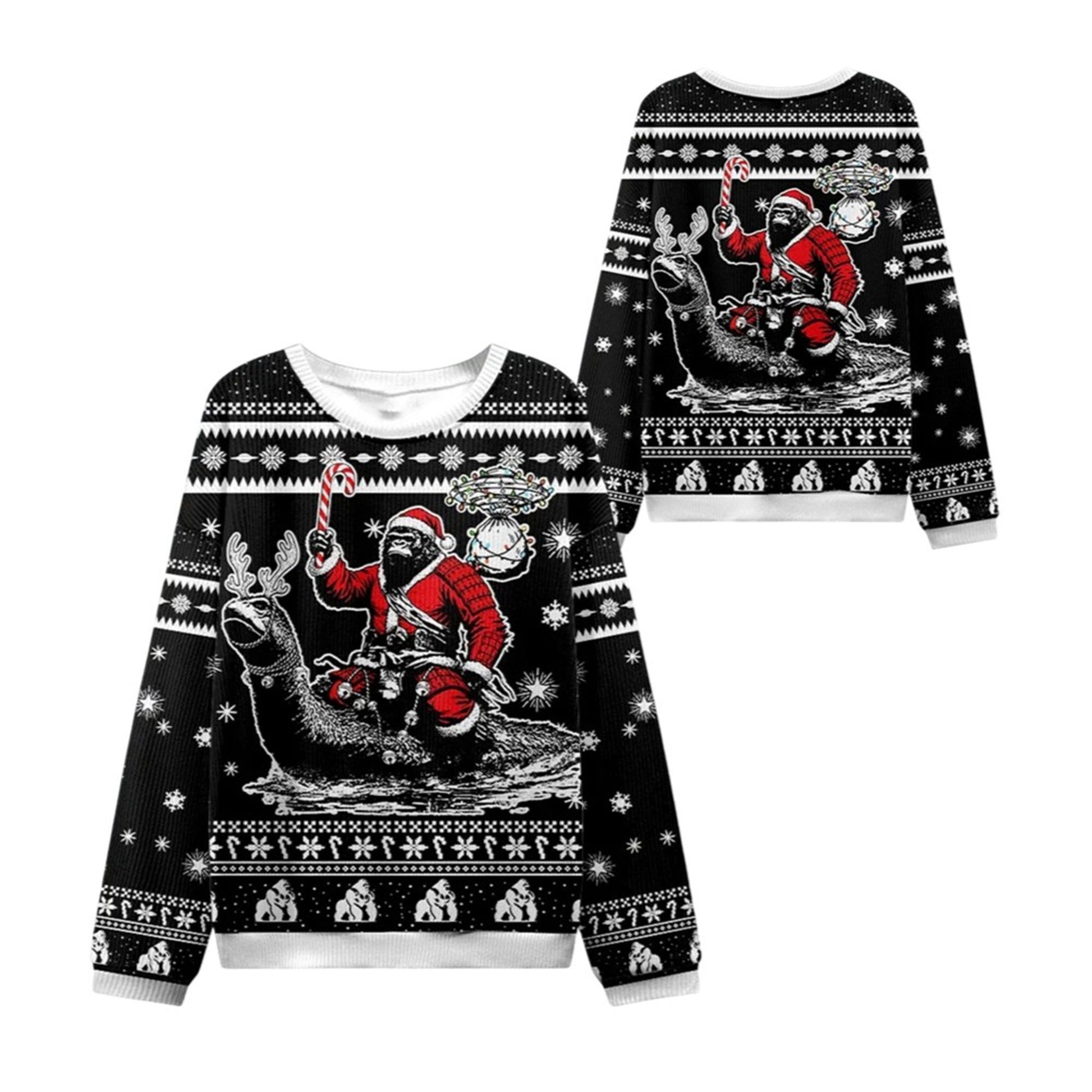 2026 Christmas Samurai Bigfoot Ugly Sweater - Moonbestprint