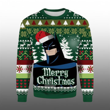 2026 Christmas Santa Batman Merry Christmas Ugly Sweater - Moonbestprint