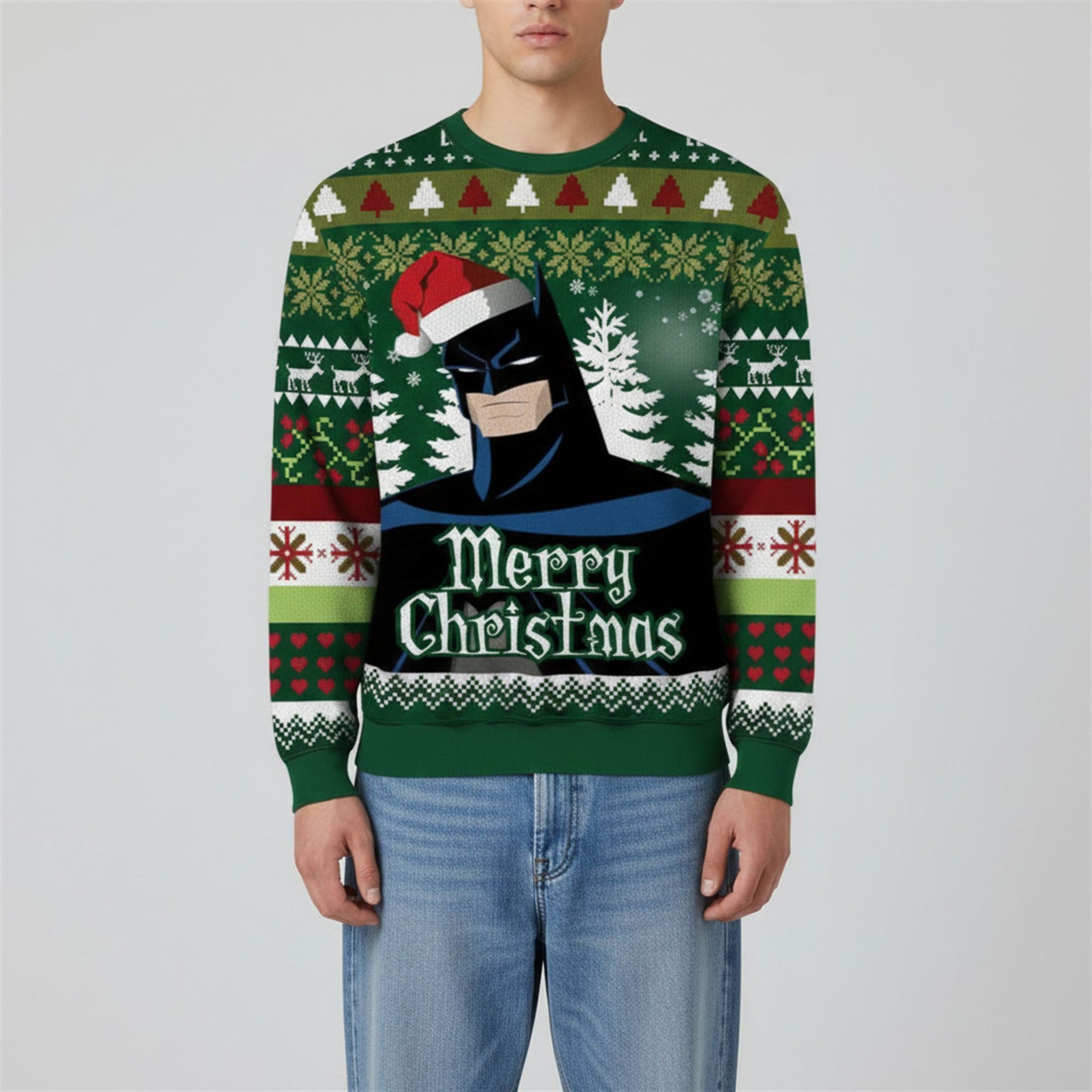 2026 Christmas Santa Batman Merry Christmas Ugly Sweater - Moonbestprint