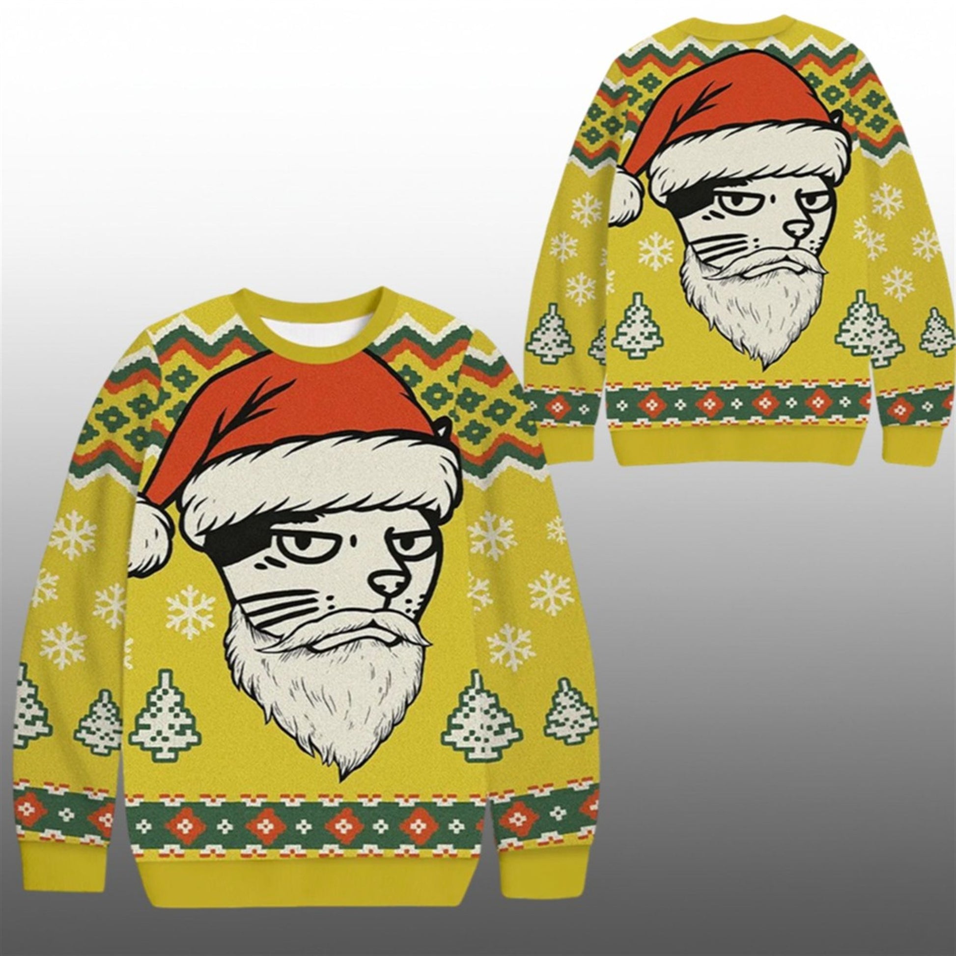 2026 Christmas Santa Cat Funny Ugly Sweater - Moonbestprint