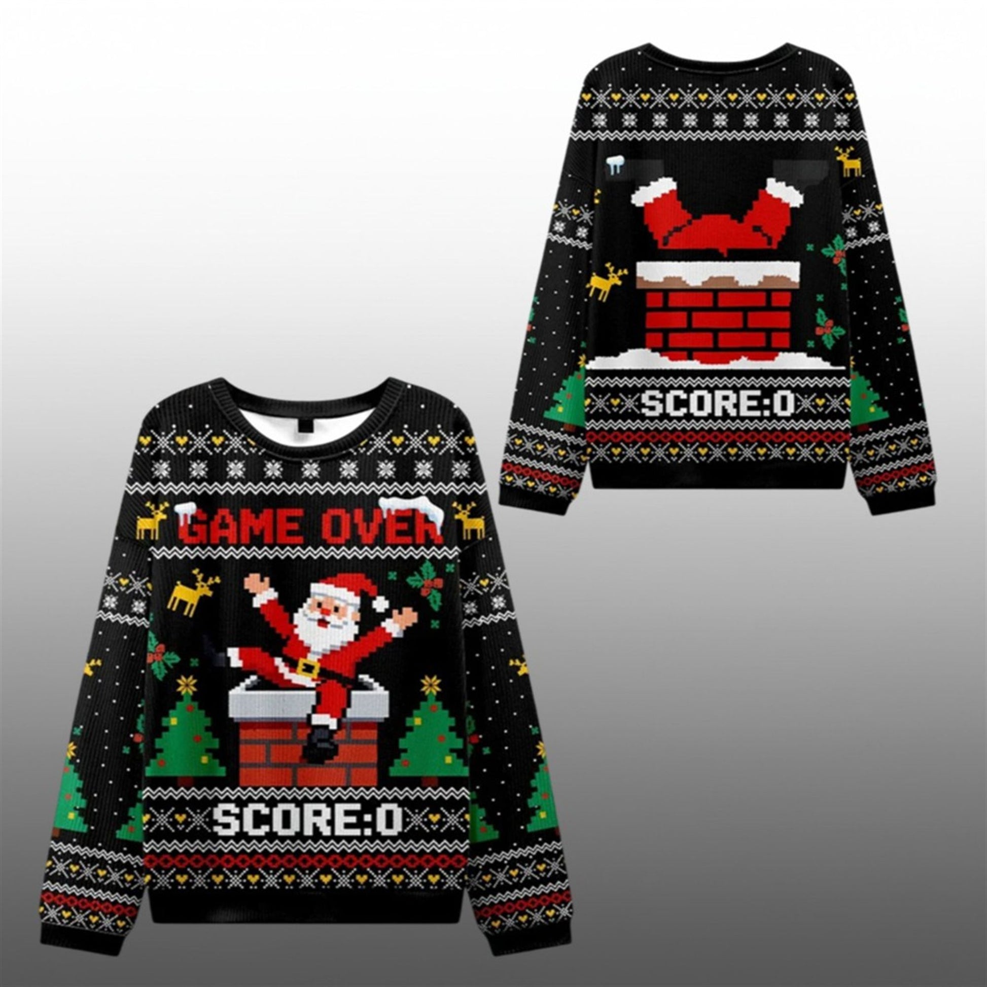 2026 Christmas Santa Claus Fell Into The Chimney Ugly Sweater - Moonbestprint