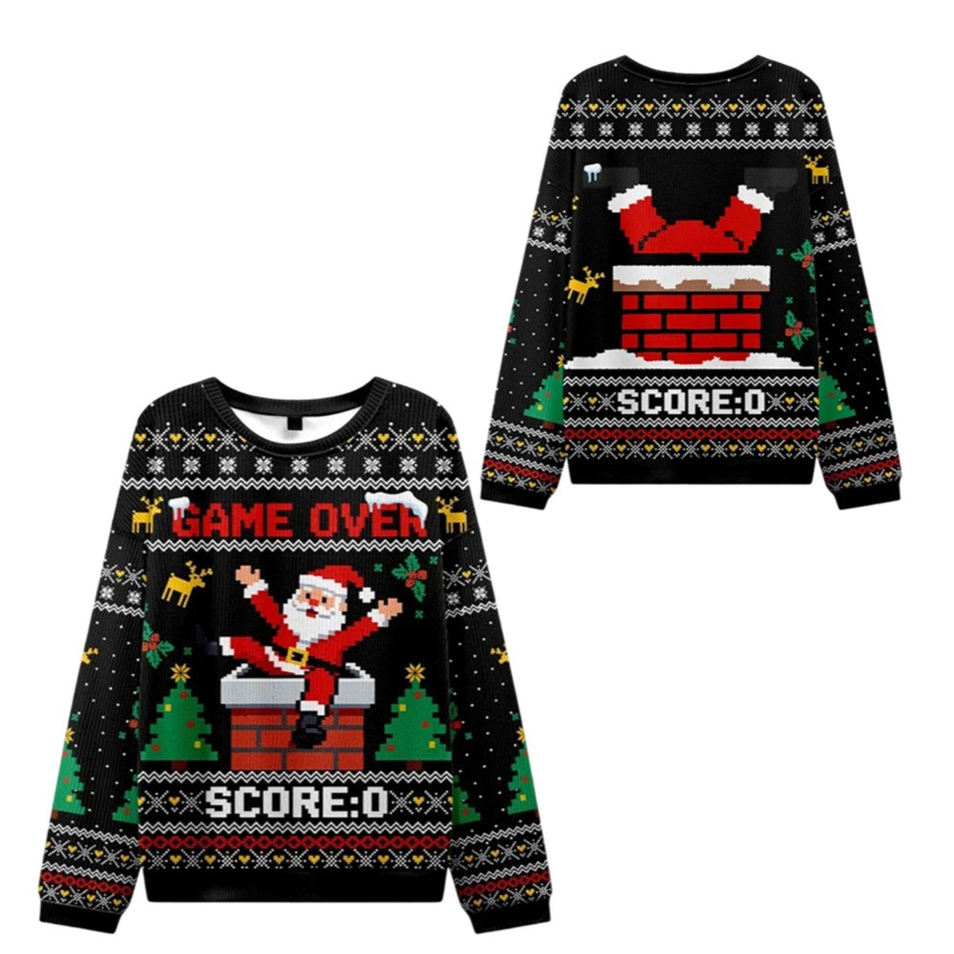 2026 Christmas Santa Claus Fell Into The Chimney Ugly Sweater - Moonbestprint