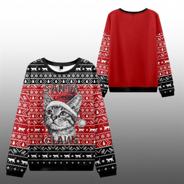 2026 Christmas Santa Claws Cat Ugly Sweater - Moonbestprint