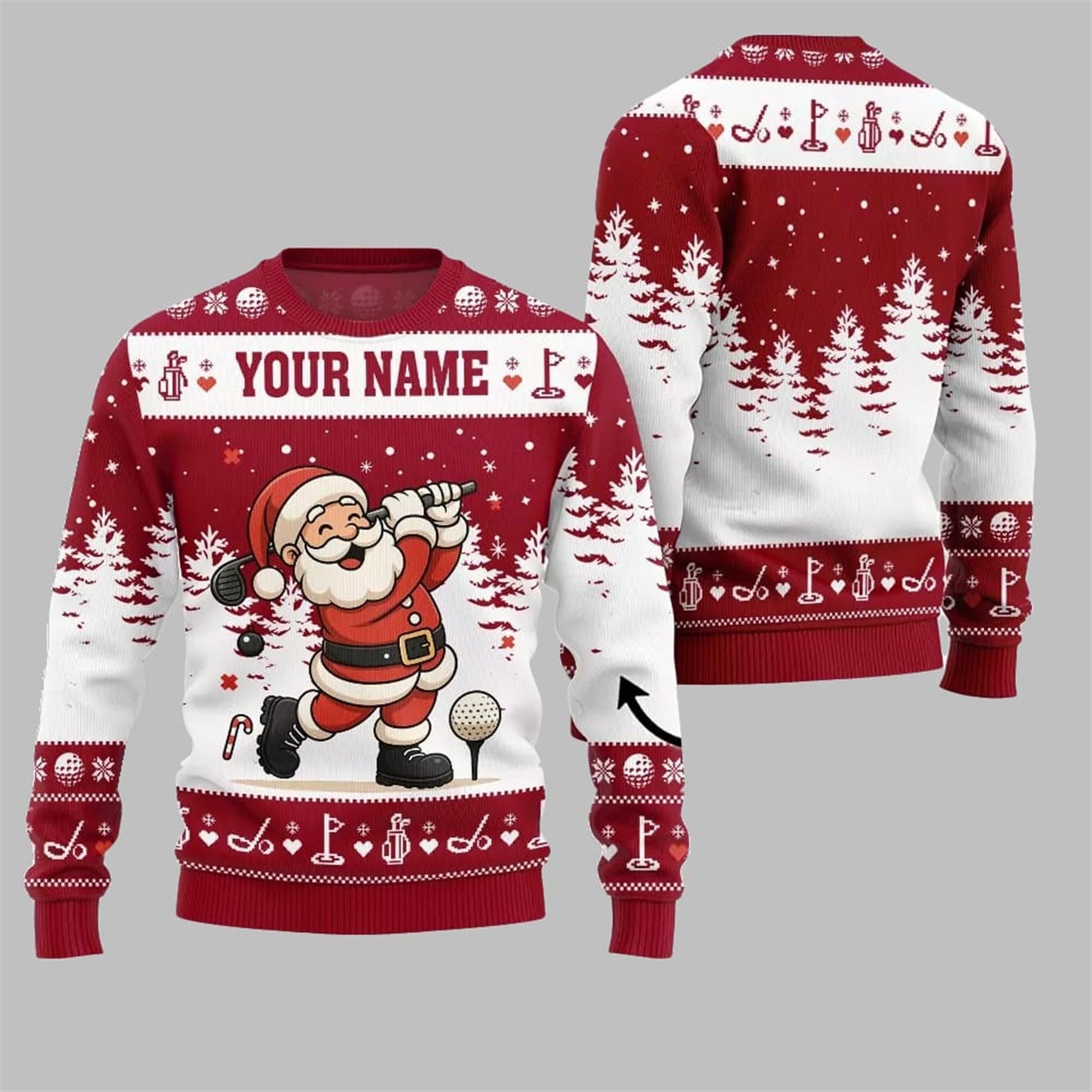 2026 Christmas Santa Golf Ugly Christmas Sweater - Moonbestprint