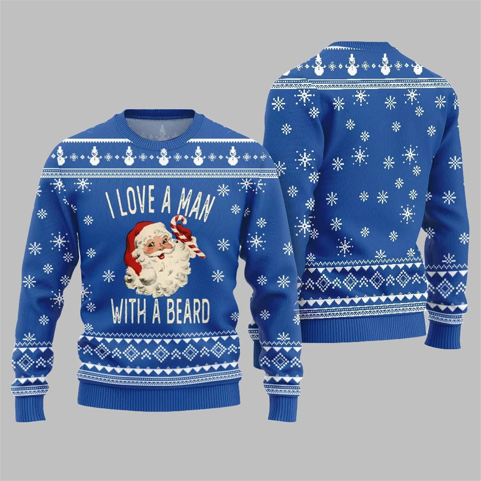 2026 Christmas Love Man With Beard Ugly Sweater - Moonbestprint