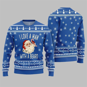 2026 Christmas Love Man With Beard Ugly Sweater - Moonbestprint