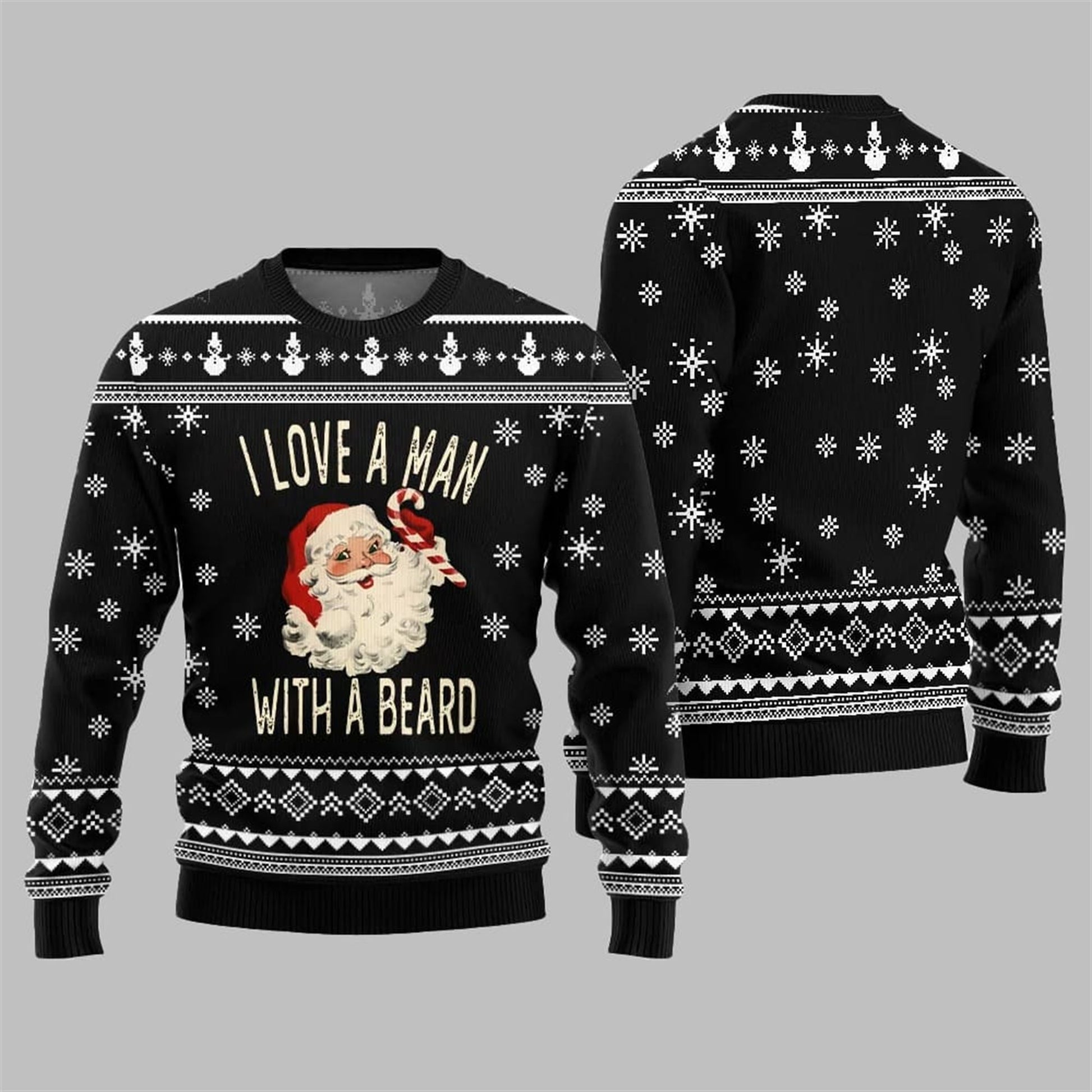 2026 Christmas Love Man With Beard Ugly Sweater - Moonbestprint