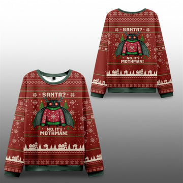 2026 Christmas Santa No It is Mothman Ugly Sweater - Moonbestprint