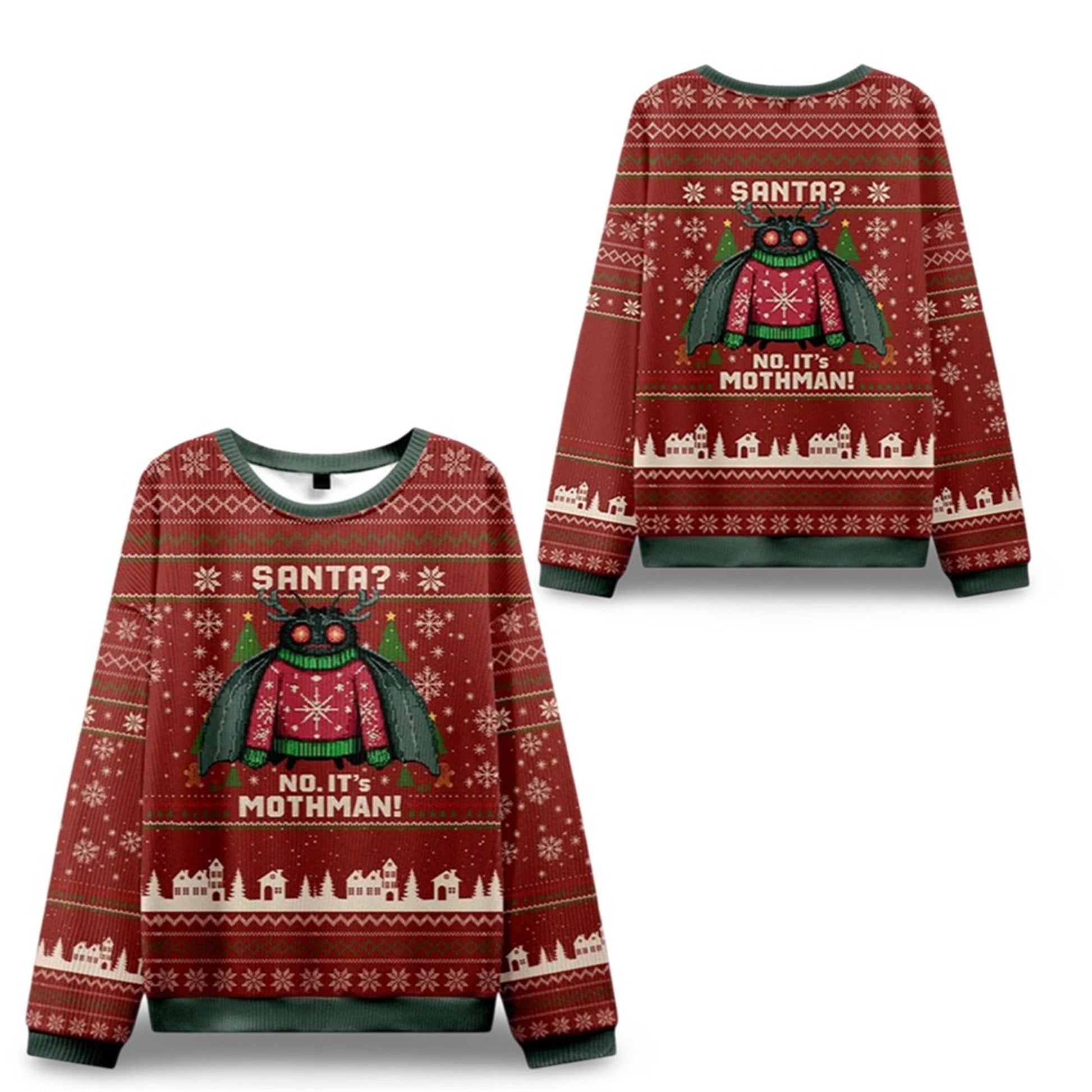 2026 Christmas Santa No It is Mothman Ugly Sweater - Moonbestprint