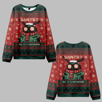 2026 Christmas Santa No It's Mothman Ugly Christmas Sweater - Moonbestprint