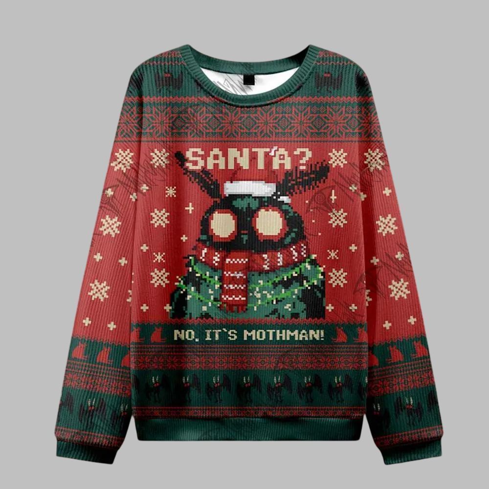 2026 Christmas Santa No It's Mothman Ugly Christmas Sweater - Moonbestprint