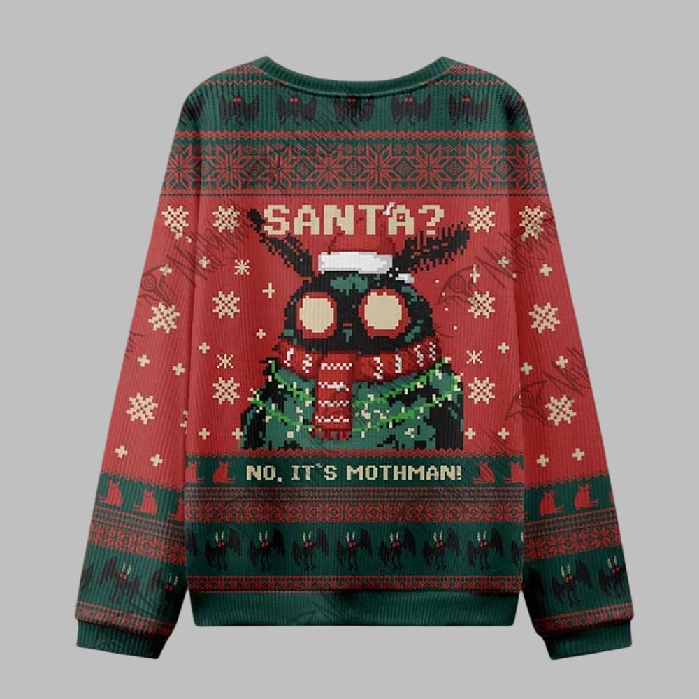 2026 Christmas Santa No It's Mothman Ugly Christmas Sweater - Moonbestprint