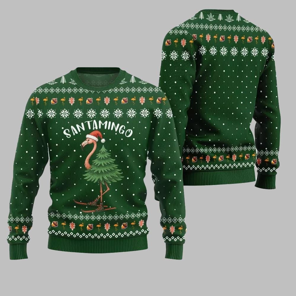 2026 Christmas Santamingo Ugly Christmas Sweater - Moonbestprint