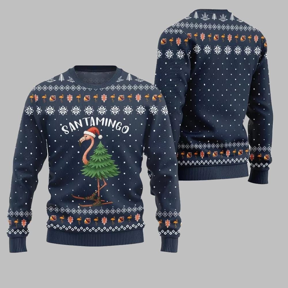 2026 Christmas Santamingo Ugly Christmas Sweater - Moonbestprint