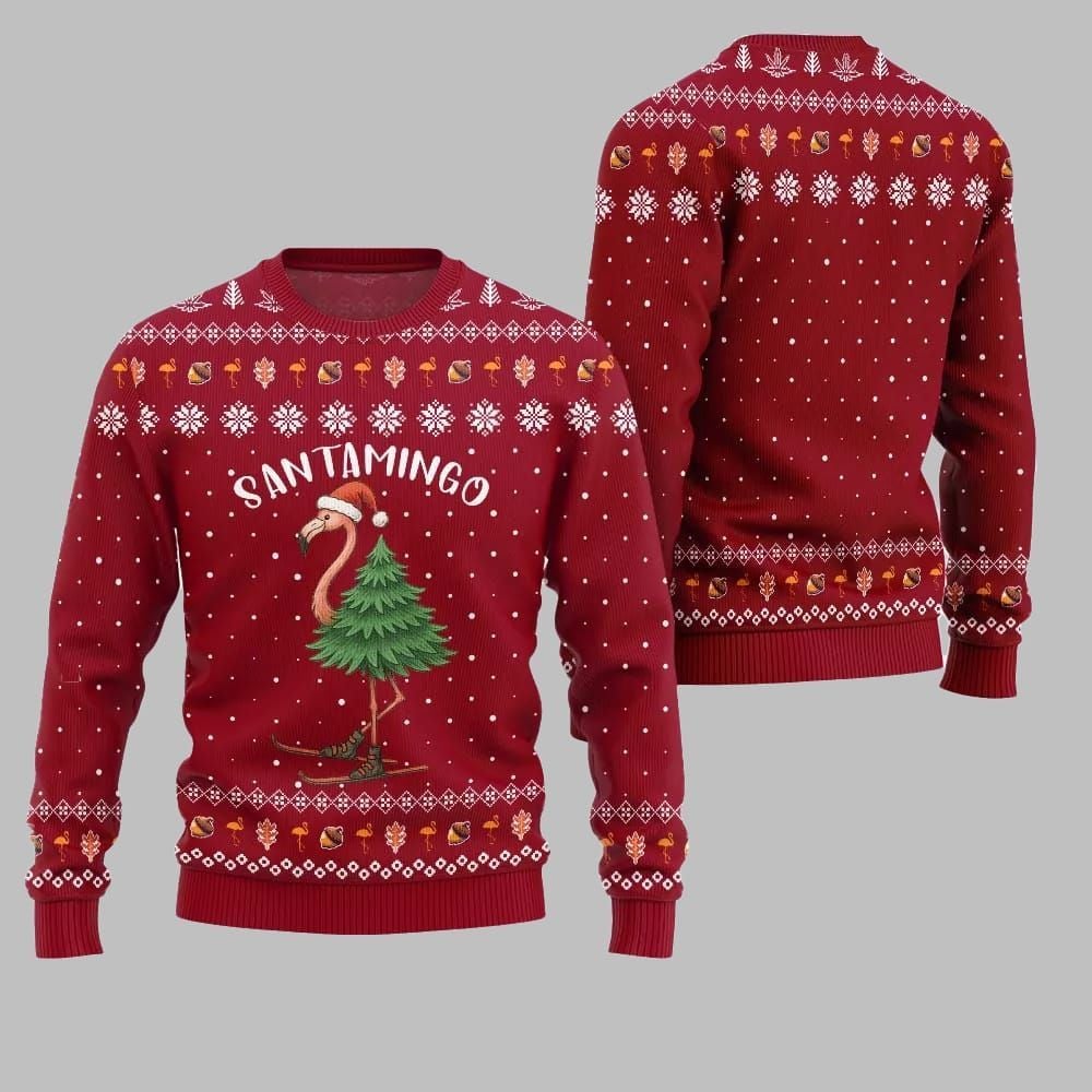 2026 Christmas Santamingo Ugly Christmas Sweater - Moonbestprint