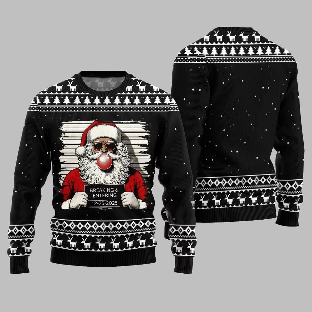 2026 Christmas Santas Breaking And Entering Ugly Christmas Sweater - Moonbestprint