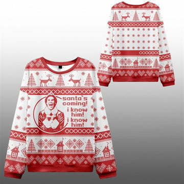 2026 Christmas Santa's Coming Movie Ugly Sweater - Moonbestprint
