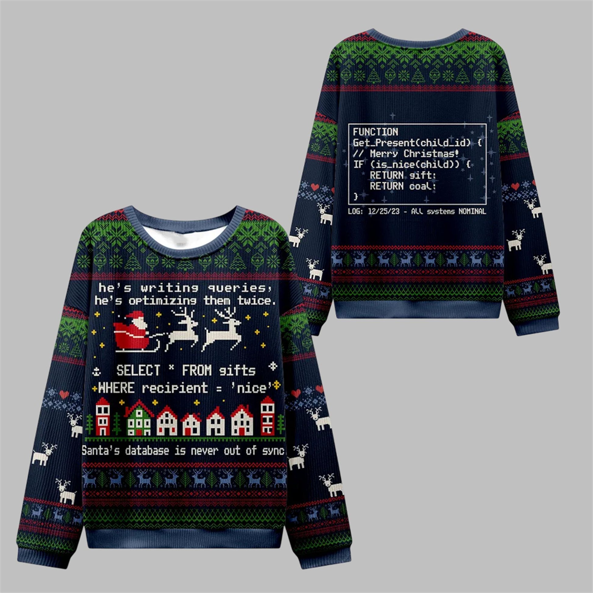 2026 Christmas Database Never Out of Sync Ugly Sweater - Moonbestprint