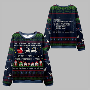 2026 Christmas Database Never Out of Sync Ugly Sweater - Moonbestprint