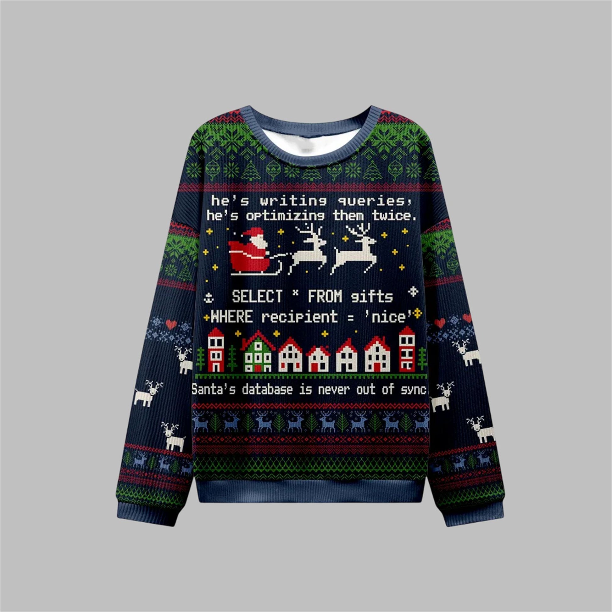 2026 Christmas Database Never Out of Sync Ugly Sweater - Moonbestprint