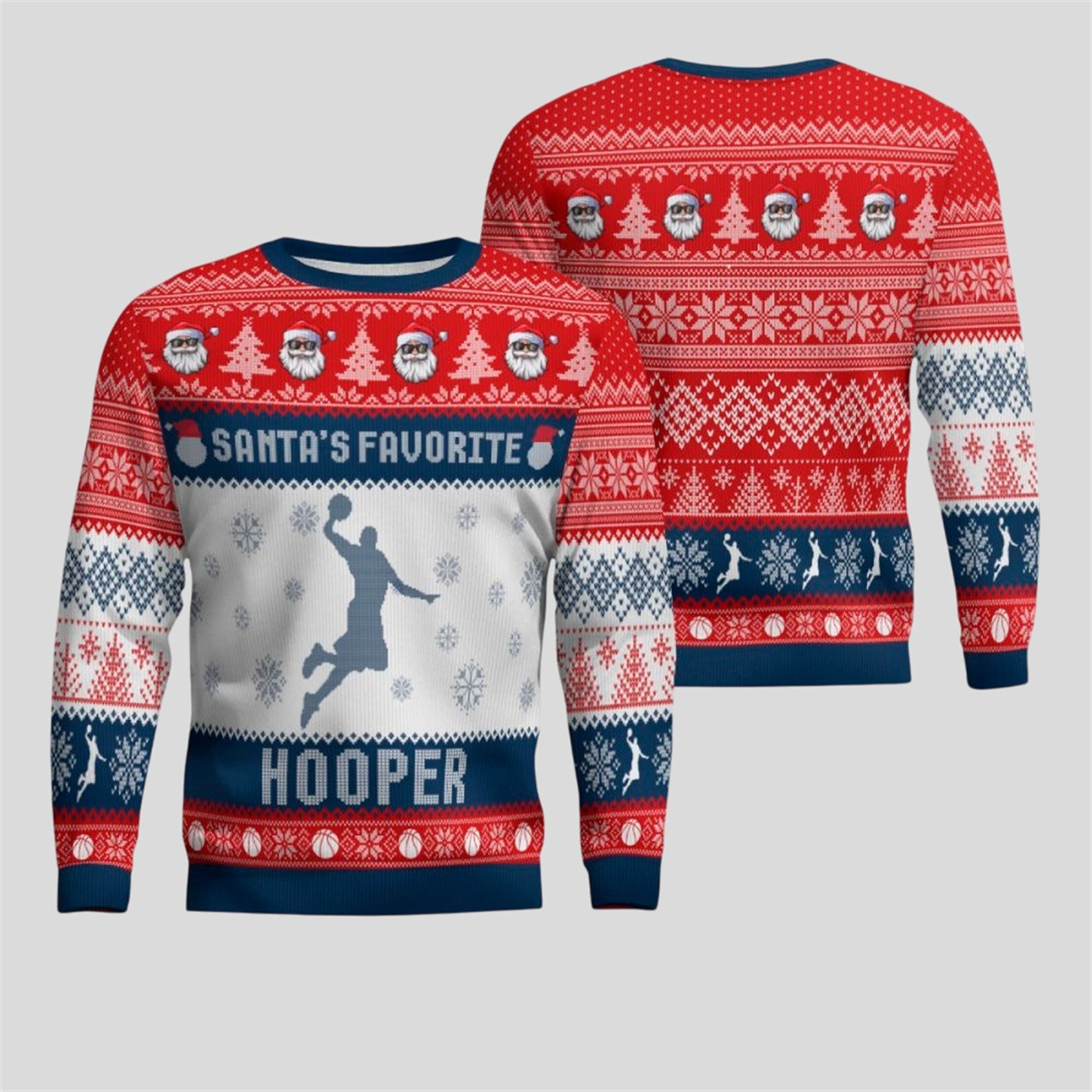 2026 Christmas Santa's Favorite Hooper Ugly Sweater - Moonbestprint