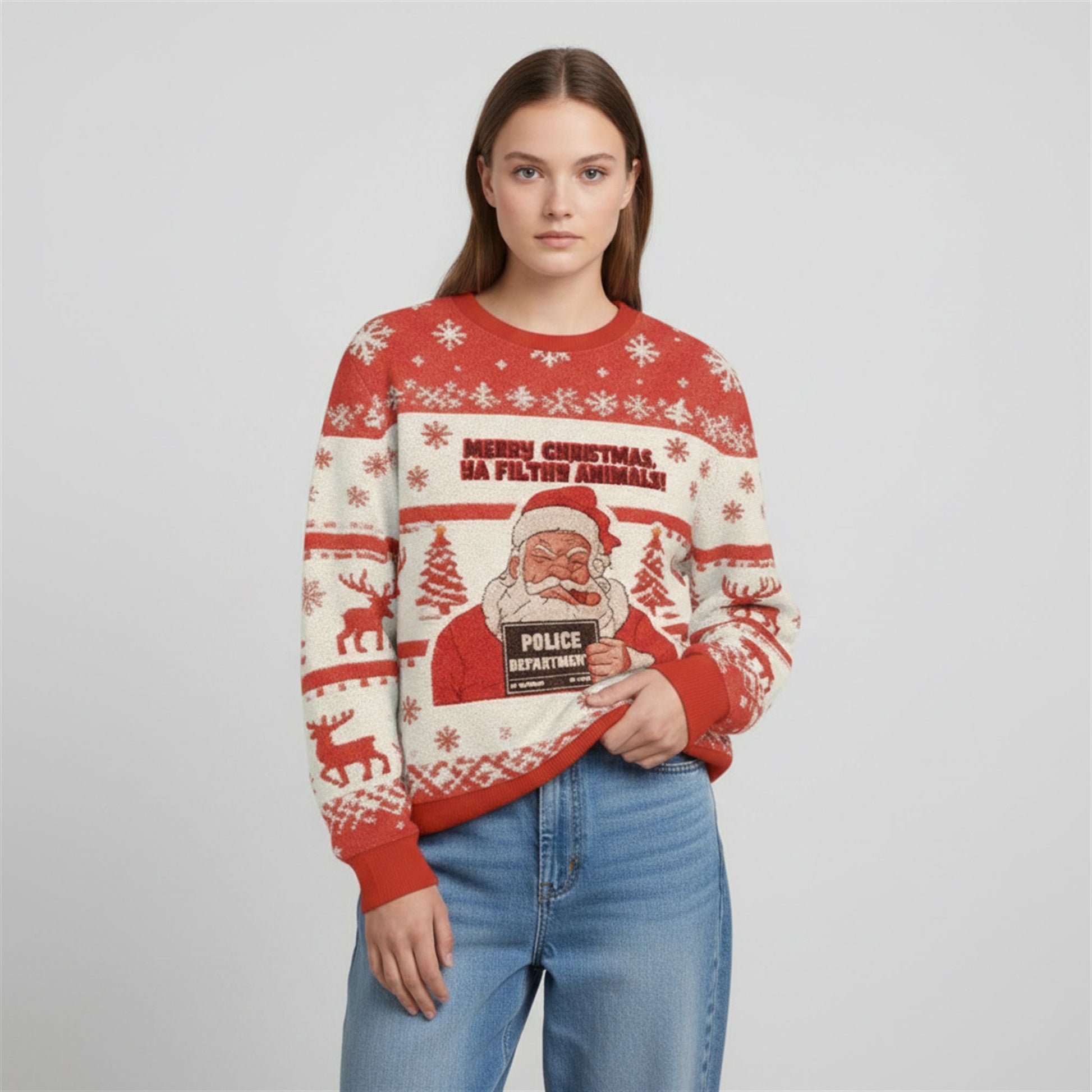 2026 Christmas Santa's Mugshot Funny Ugly Sweater - Moonbestprint